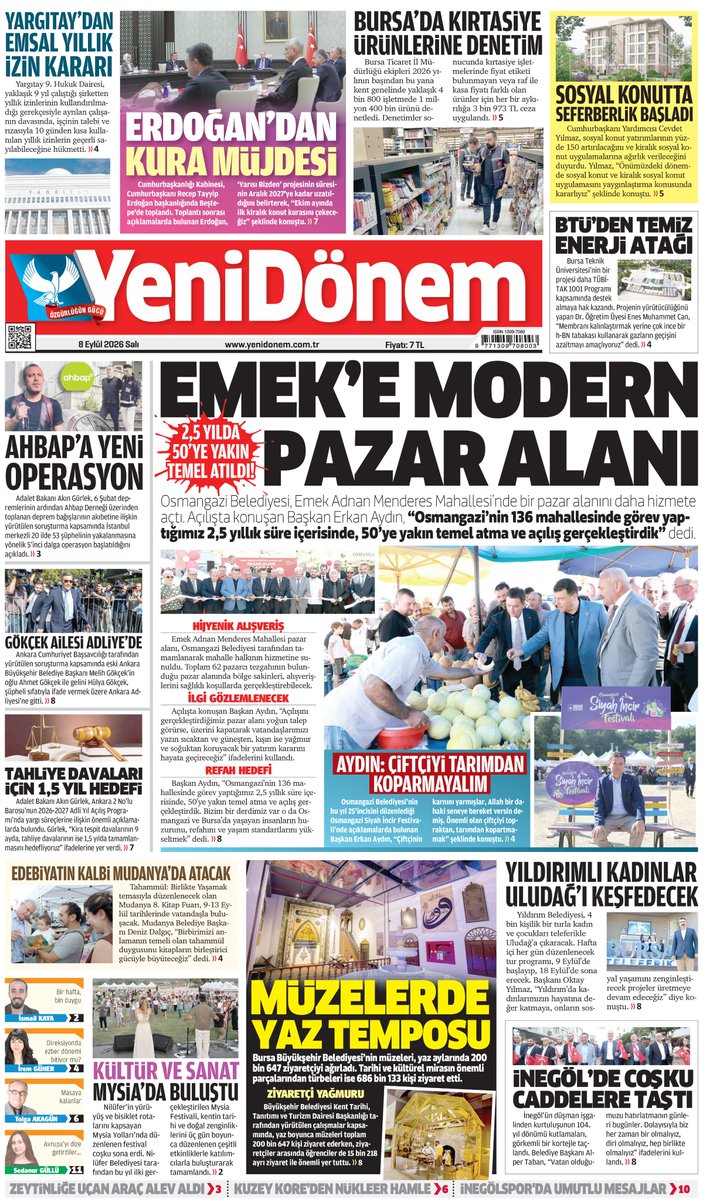 burhankaya3's tweet photo. 8 EYLÜL 2026
YENİDÖNEM GAZETESİ
https://t.co/YXhTvNUypH
@OsmangaziBLD @YildirimBld @bursabuyuksehir @BursaTeknikUni @inegolbld https://t.co/57jaVDllmz