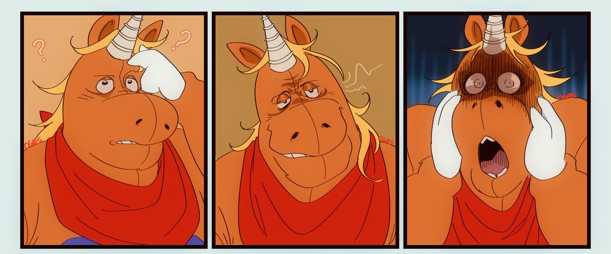 cageyshick's tweet photo. Finished! had so much fun drawing his expressions lol 

#Buddy2026 #Buddytheunicorn #Buddy #Horror #Fanart https://t.co/4jwmJVWxuv