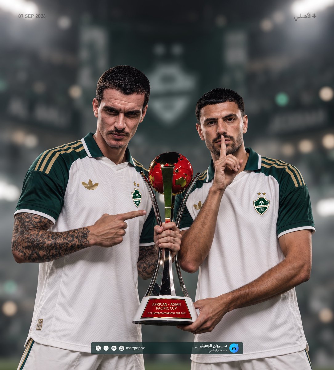 margraphx's tweet photo. تصميم جديد 🎨:

مسألة وقت و سيحققها الاهلي
و ينتصر على الجميع بإذن الله💚✨🔥 https://t.co/LEQxpiGSpE
