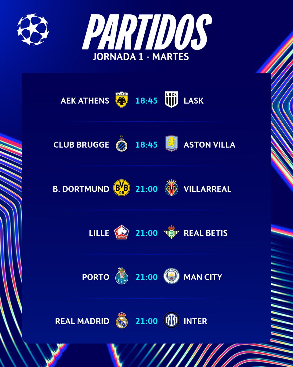 LigadeCampeones's tweet photo. 🆚 ¡Estos son todos los 𝗘𝗡𝗖𝗨𝗘𝗡𝗧𝗥𝗢𝗦 de este martes‼️😍

#UCL https://t.co/tWvbxZGHlA