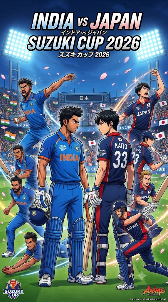CricktNBaseball's tweet photo. 🇮🇳 India vs Japan 🇯🇵 — Historic T20I at the Suzuki Cup! 🏏🔥 https://t.co/8e507VZYfC