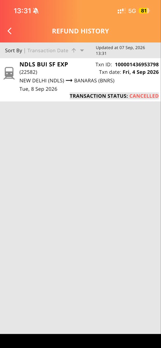 utkarsh_365's tweet photo. I am writing to bring to your attention a pending refund issue regarding a train ticket cancelled through the IRCTC mobile application. Despite the cancellation being processed successfully, the refund amount has not yet been credited to my source account.

Help me with this. https://t.co/VMYwmOLDkj