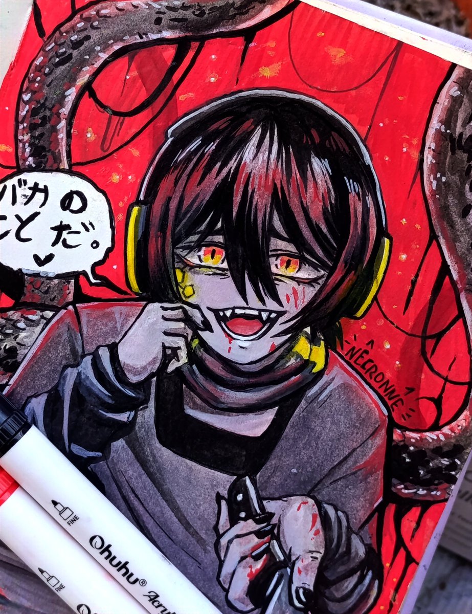 NECR0NNE's tweet photo. Kuroha with Ohuhu Acrylic markers and Watercolors! 🫡 How many ppl like Kagerou Project here? (⁠◔⁠‿⁠◔⁠) 

#kuroha #kageroudaze #animefanart https://t.co/NABNDKiTXu