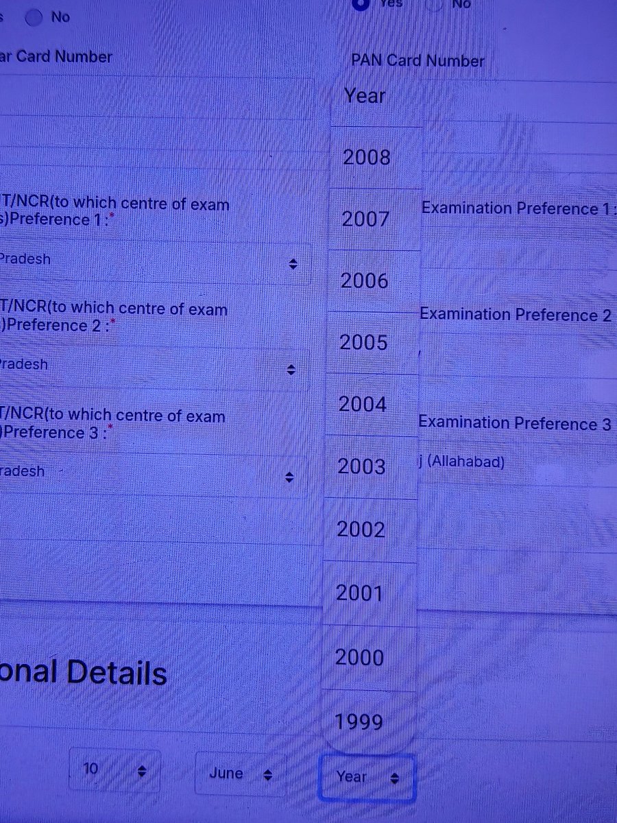 Ashspeaks10's tweet photo. @AAI_Official @ravish_journo @SauravDassss How are we supposed to claim obc age relaxation when despite selecting for OBC NCL we are not getting option to select our age year? https://t.co/kbT1VyoPTf