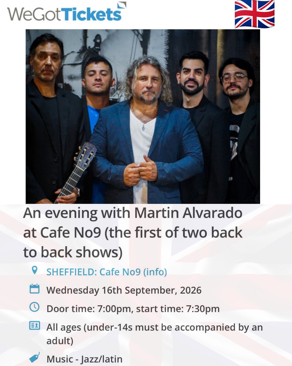 alvaradomartin's tweet photo. SOLD OUT!
🇬🇧 #SHEFFIELD, #UnitedKingdom 🏴 15.9.2026
Only two #tickets left for the second show on 16.9
https://t.co/PddQJXCyWG
#tour #england #guitar #tango #sheffield https://t.co/LKb0avO0jp