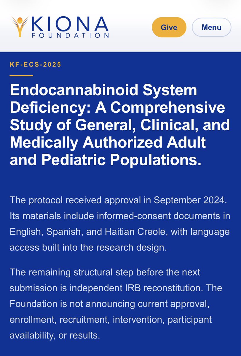 RealGanjaQueen2's tweet photo. This is THE RESEARCH we protested for!! C’mon Cannabis Community! Support @kionafoundation pioneering ECS research for all - including children who need to know our care and love is with them! https://t.co/rRUeBx2l10