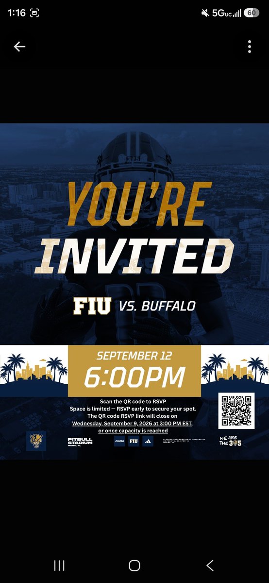 Jaxson_Hoffar's tweet photo. Excited to receive an invite to FIU Game Day on September 12th as FIU takes on Buffalo. Appreciate the opportunity and looking forward to being there! 
@FIUFootball @Cole_Thomas64 @CoachEdPata https://t.co/P6a1k6Voss