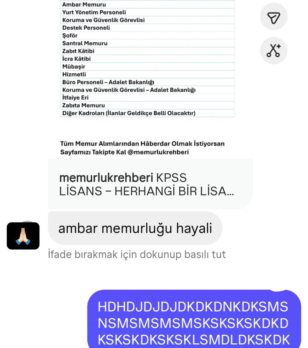 meryemstellar's tweet photo. dün lisans kpss'ye giren arkadaşımdan 
1 yeni mesaj https://t.co/H4td4VHBtY