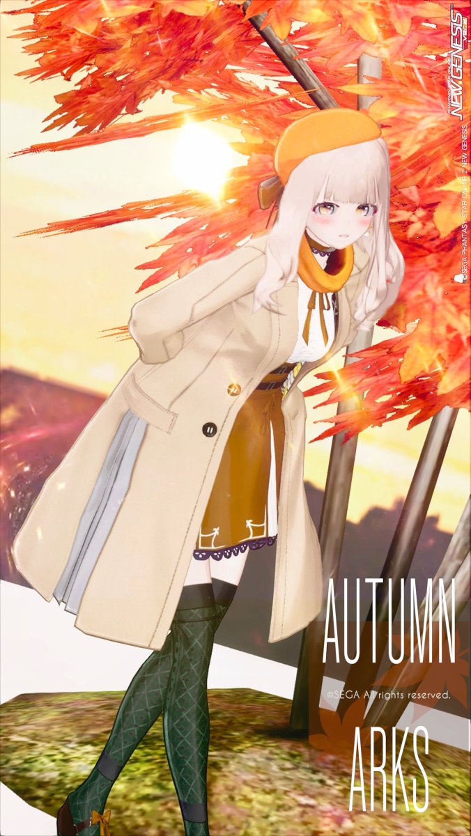tomoi_22222's tweet photo. おはとも~🍁
まだまだ紅葉には早いけど、秋が好きなので秋を先取り🍂🧶(՞៸៸›⩊‹៸៸՞)︎💕︎︎
毎年着てるコーデだけど、いつも違うキャラで撮ってるからﾖｼｯ(｀･ω･´)و ̑̑
 #PSO2NGS_SS  #ma7ロゴ https://t.co/t79XIuexT3