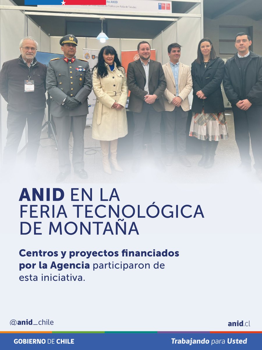 ANID_Chile's tweet photo. El 28 y 29 de agosto, la Escuela Militar reunió a cerca de 60 empresas e instituciones nacionales e internacionales en torno a tecnologías para operar en alta montaña, climas extremos, búsqueda y rescate.

En esta instancia, ANID estuvo presente a través de seis centros y proyectos que desarrollan conocimiento en estas áreas: @cienciaceaza , @ckelarvolcanes , @cctval_usm  , @AMTCUChile , @CMMUChile  y un proyecto IDeA I+D sobre falla de taludes de caminos por eventos climáticos extremos.

Un encuentro que conectó la investigación, la tecnología y la innovación con las necesidades de quienes operan en territorios extremos.