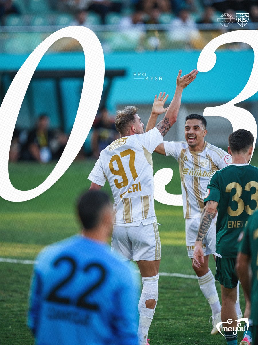 KayserisporFK's tweet photo. İstanbul'da 3️⃣ puan bizim!

🟡🟢 0-3 🟡🔴

Gol: 17' ve 33' Moreno
68' Seferi

#KYSR | @meysu_turkiye https://t.co/POHMAK9jUn