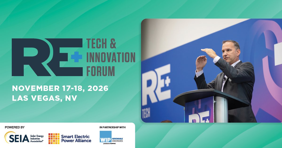 REPlusEvents's tweet photo. The future of clean energy technology is taking shape at RE+ Tech &amp; Innovation Forum.

Early bird pricing ends September 10. Secure your spot at the lowest rate possible.

Register today! https://t.co/Sa3o3iDeZu

#REPlus26 #REPlusTech #CleanEnergy #RenewableEnergy #Innovation https://t.co/XK0NbtDyEl