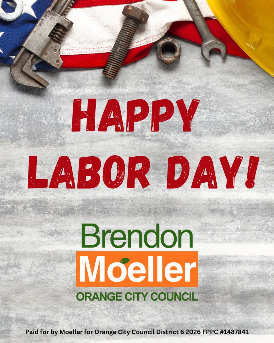 moeller4orange's tweet photo. Happy Labor Day! 🇺🇸 

Honoring the hard work of people in #OrangeCA &amp; beyond, including teachers, healthcare workers, first responders, trades &amp; all who strengthen our communities. 

Thank you!🍊 

#ScenicSixth https://t.co/hf3ZOEDw1D