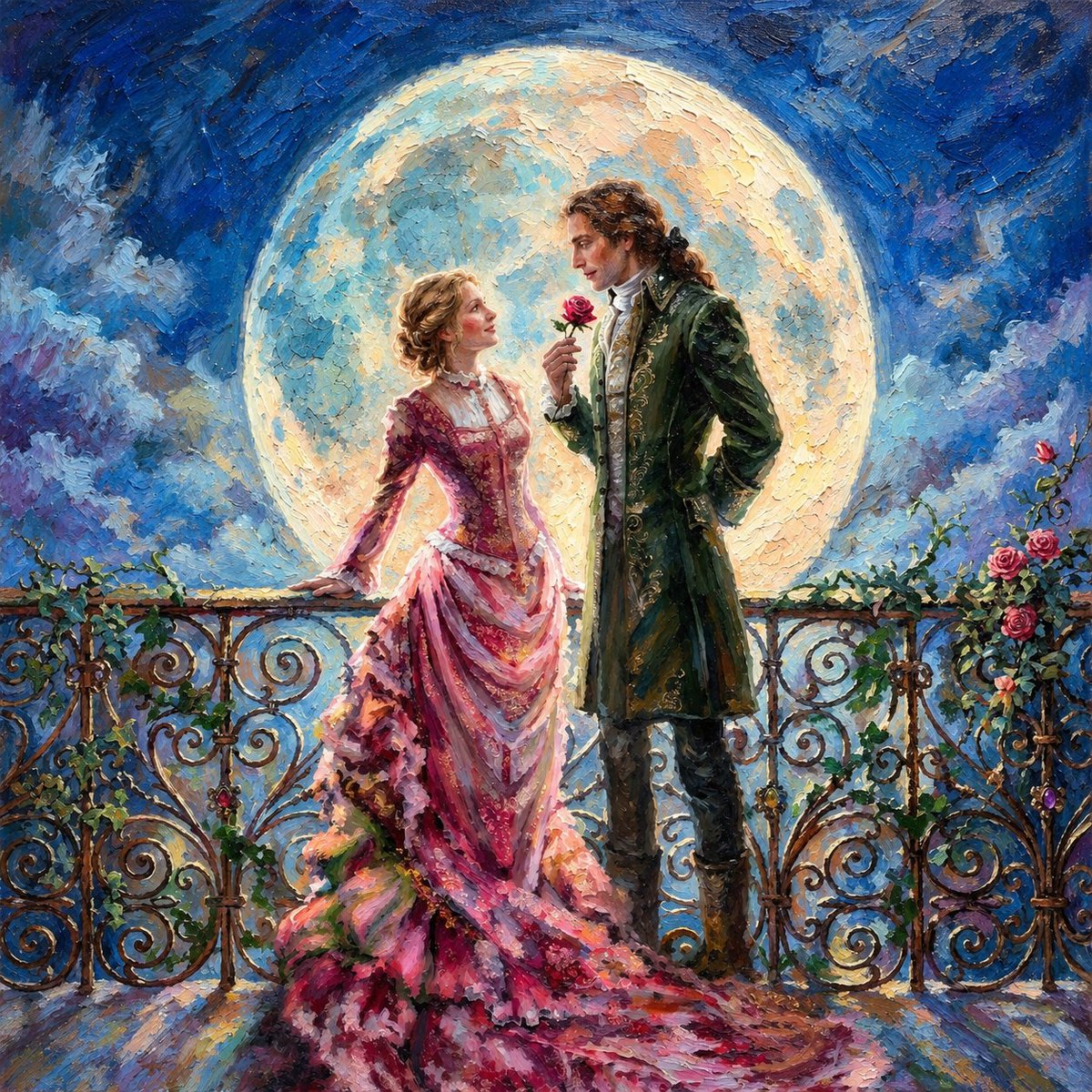 IntimaArt0's tweet photo. Happy Monday Fam 🤗🌻
Every single brushstroke  was poured by hand into the canvas. 🌹✨ Sculpted layers of impasto oil paint bring this quiet, moonlit devotion to life with pure tactile depth.

The Rose of Eternal Affection 🌹💖 is live on @objktcom  
2/2 Editions🔥🔥
🔗⏬
#web3 https://t.co/RUHDhpV7Nt