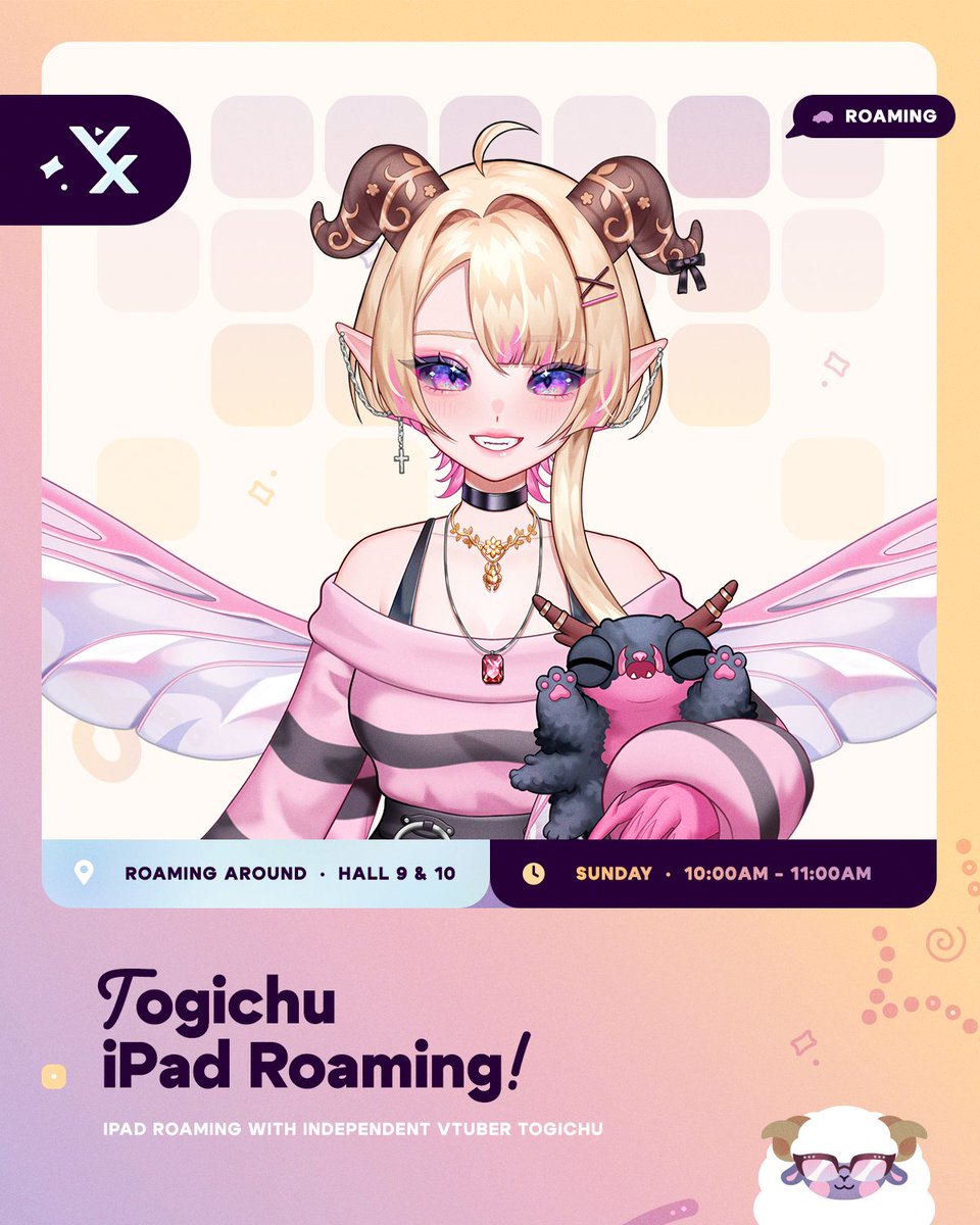 Togichu's tweet photo. 🫵HEY, YOU! 🫵
You going to @Vtuber_Expo? Well, so am I!
I will be roaming around on Sunday, 10 till 11am in hall 9 & 10! It will be my first time doing this and I have no sense of direction, so careful! I might fly into you!

I cannot wait to scream at everyone! ...I mean calmly say hi