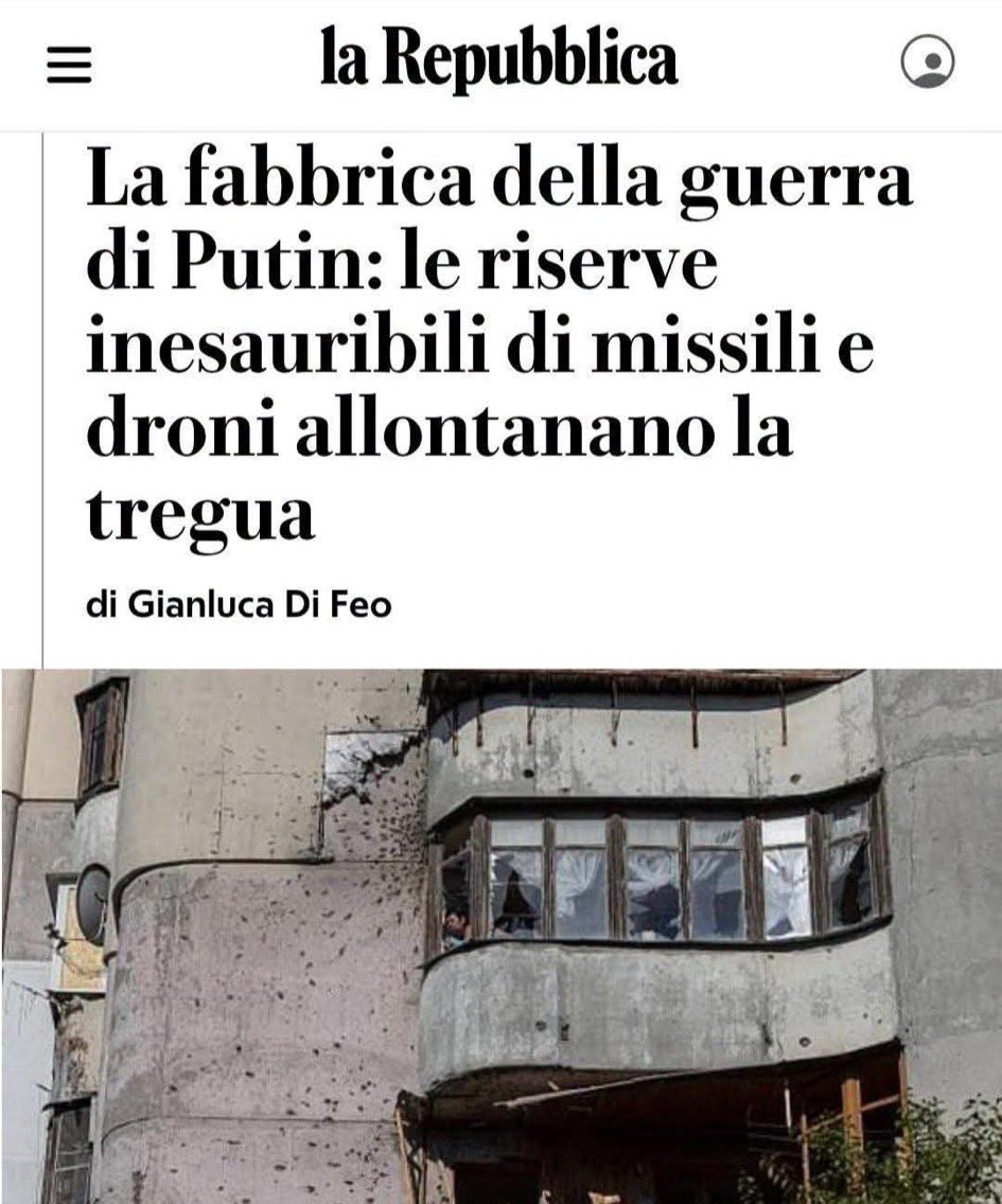 LuigiPasello's tweet photo. @repubblica Eppure a settembre del 2022 scrivevate che la Russia aveva finito i missili….
#pennivendoliovunque https://t.co/nJP91t7hPN