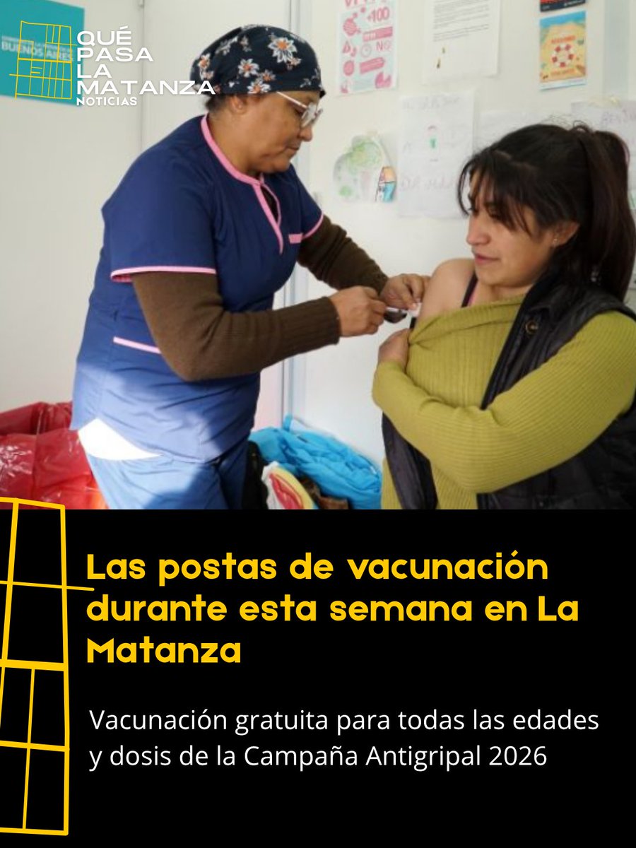 quepasamatanza_'s tweet photo. #quepasa Durante esta semana, las postas funcionarán de 9 a 13 y permitirán acceder a las vacunas del Calendario Nacional y a las dosis antigripales. (Hilo) https://t.co/GqA1NISEEH