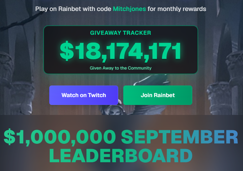 MitchJonez's tweet photo. $5,000 cash to one person that Likes/Replies to this Tweet - picking in 24 hrs

$1,000,000 September Wager Leaderboard has 100 paid places

LIVE NOW on Twitch with $100K in giveaways + $50K for the people in Discord - links below

OVER $18,000,000 GIVEN AWAY IN THE LAST YEAR 👇 https://t.co/V8ukD00Pm4