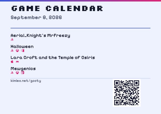gmrwitch's tweet photo. New games on Sept. 08 https://t.co/Gm1BowTMMw