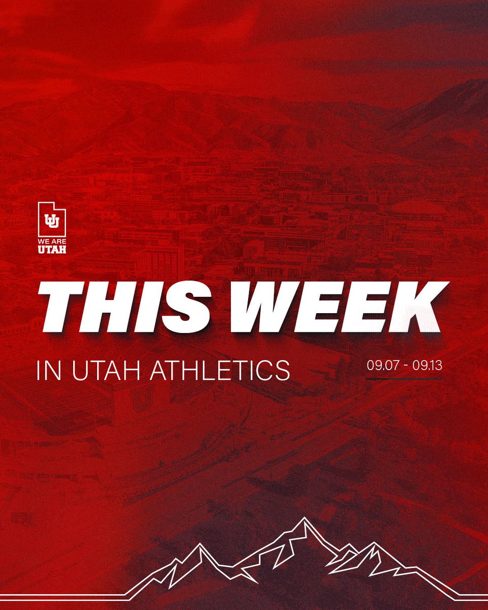 utahathletics's tweet photo. 🔴 𝙏𝙝𝙞𝙨 𝙒𝙚𝙚𝙠 𝙞𝙣 𝙐𝙩𝙖𝙝 𝘼𝙩𝙝𝙡𝙚𝙩𝙞𝙘𝙨 🔴

🏃‍♂️🏐⚽️🏈

#GoUtes https://t.co/l79jfl0D5P