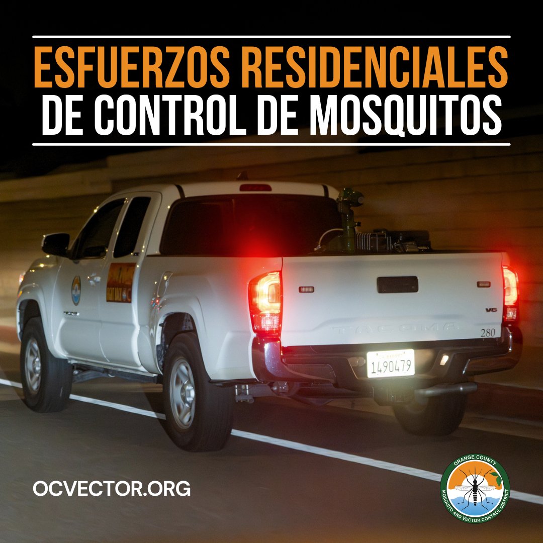 OCVector's tweet photo. Based on mosquito abundance and surveillance data, OCMVCD staff will conduct residential adult mosquito control in the City of Anaheim, Fullerton, and Buena Park on September 9th, 10th &amp; 11th. | Time: 12:00 a.m. to 5:00 a.m.

For more information, visit: https://t.co/NTIsbtyYvY https://t.co/upjO4fnljn