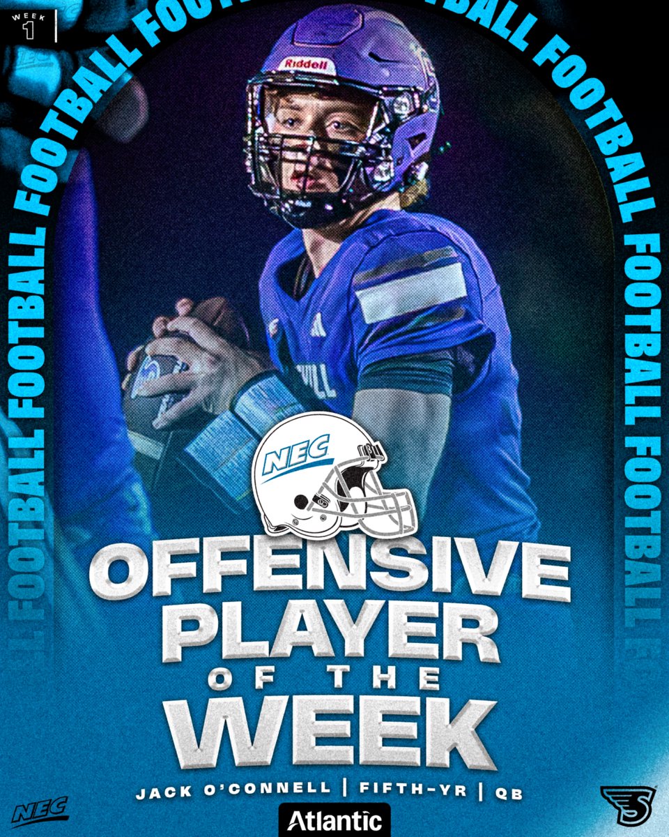 Stonehill fifth-year quarterback Jack O'Connell is the NEC/Atlantic Tomorrow's Office Offensive Player of the Week (Week One)