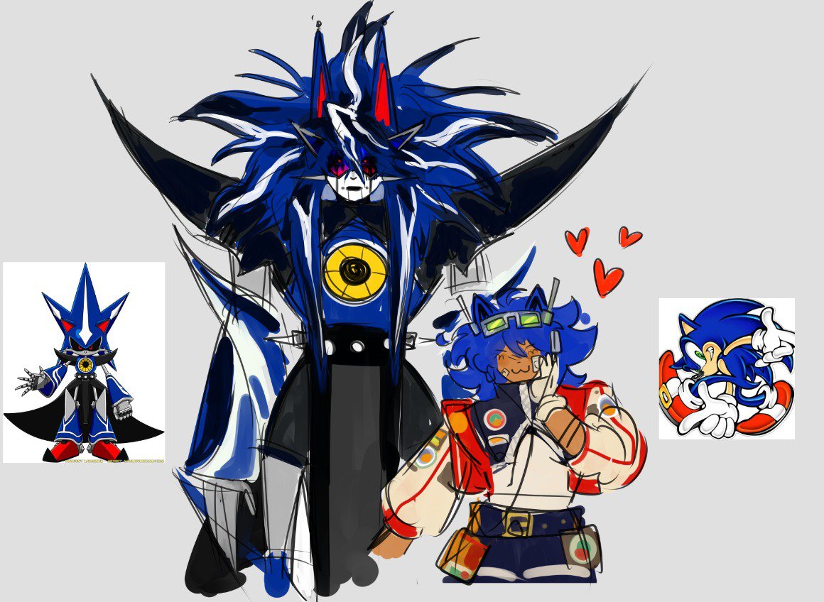 Crowwley_'s tweet photo. Loser guy and his tall weird goth robot version https://t.co/M0Zuco3kyC