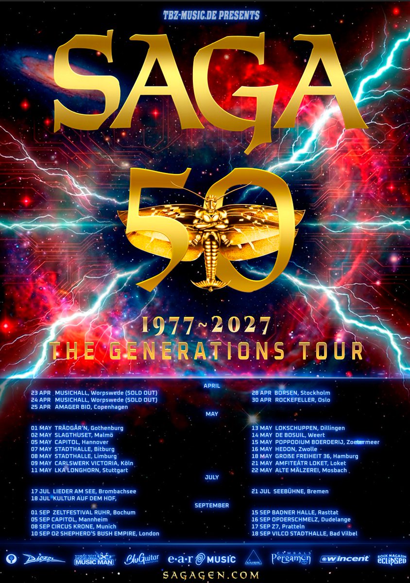 saga_rocks's tweet photo. SAGA 2027 - NEW DATES ADDED
TICKETS - https://t.co/jhRvRVfcL0 https://t.co/YqstRsHhMf