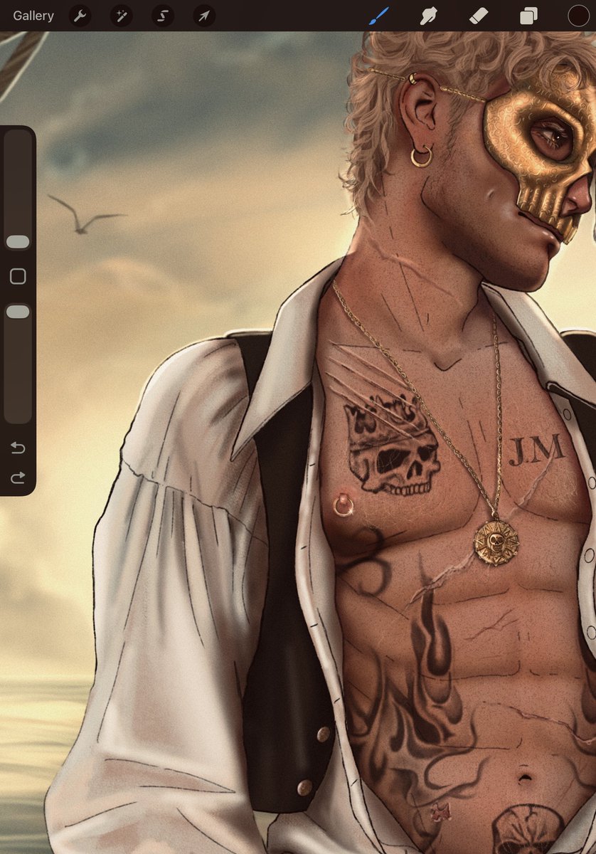 Kattt_art's tweet photo. help, i read a crazy good pirate Ghoap fic and its taken over my brain 

lil WIP✨ https://t.co/t8urFS95wF