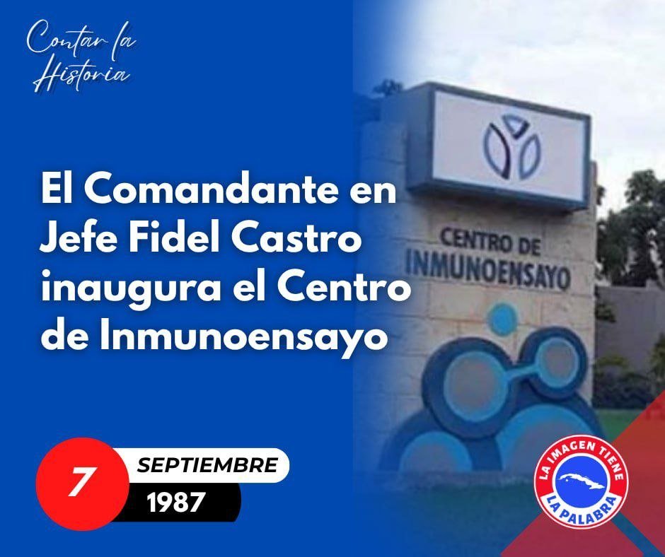 gecytcav's tweet photo. 🔬🇨🇺 El 7 de septiembre de 1987, Fidel inauguró el Centro de Inmunoensayo (CIE), pilar de la biotecnología y de la tecnología SUMA en Cuba. Desde GECYT Ciego de Ávila honramos su legado promoviendo la ciencia y la innovación.
#GECYT #GECYTCAV #CitmaCuba #LatirAvileño https://t.co/rAUUYOrx5p