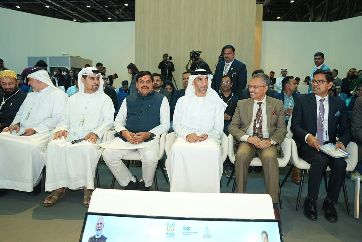 cgidubai's tweet photo. Hon’ble Chief Minister of Madhya Pradesh Dr. Mohan Yadav @DrMohanYadav51 addressed the session on ‘Investment Destination: Madhya Pradesh’ at #AIMCongress 2026 in Dubai today.
He also inaugurated the Madhya Pradesh Pavilion, presenting the State’s immense investment opportunities, industrial strengths and growth potential to global investors.
The engagements reaffirm Madhya Pradesh’s commitment to building stronger global partnerships and unlocking new avenues for investment, trade and sustainable growth.