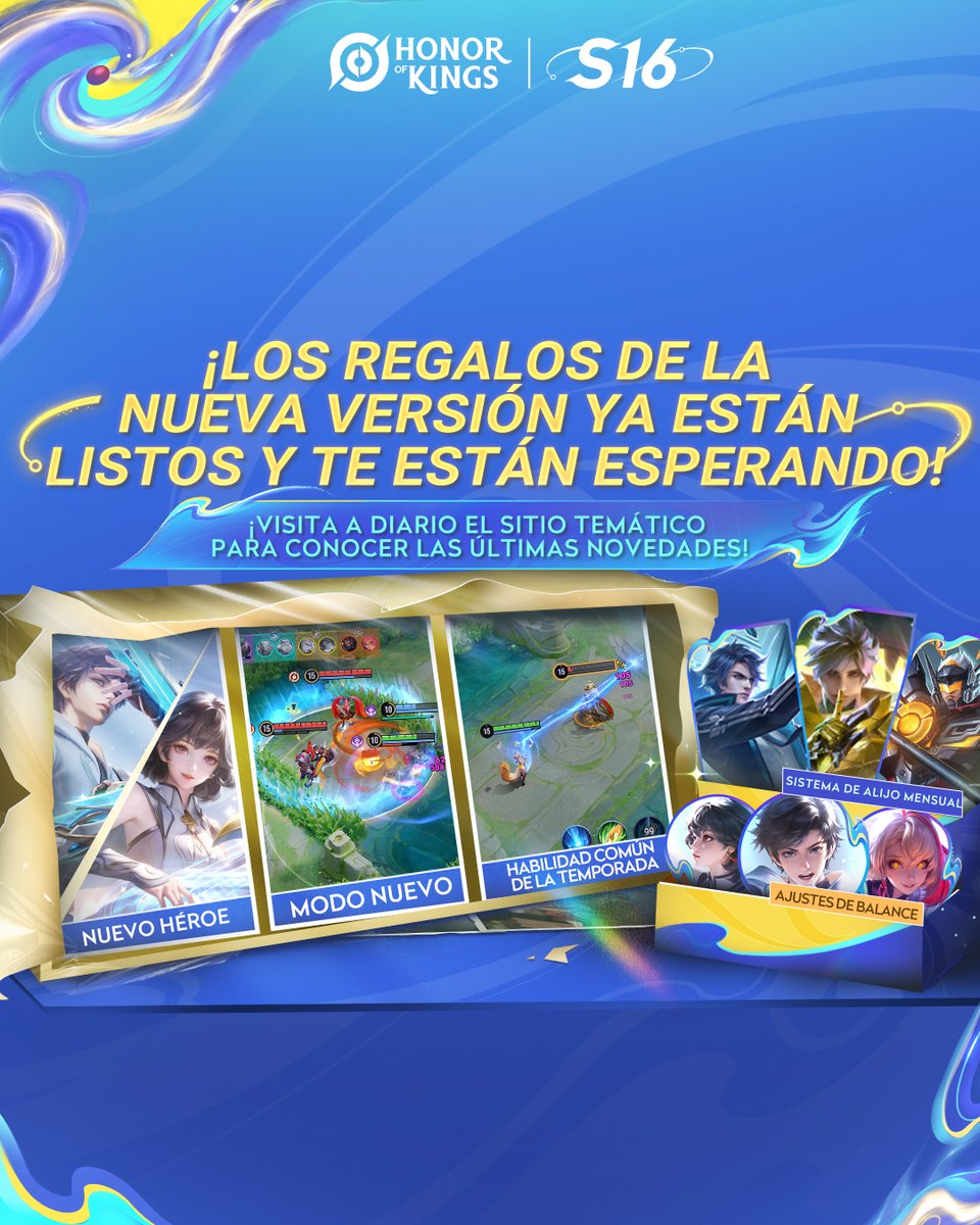 HOKLATAM's tweet photo. 💞 ¡Una enorme ola de contenido de la Temporada 16 está en camino!
¡Nuevos héroes, nuevas recompensas y una emocionante experiencia de juego te esperan!
¡Haz clic en el enlace de abajo y descubramos juntos la nueva temporada!
https://t.co/druSwZrI6d
#HonorofKings #HOK #Flowasone https://t.co/RaFRYbmDIj