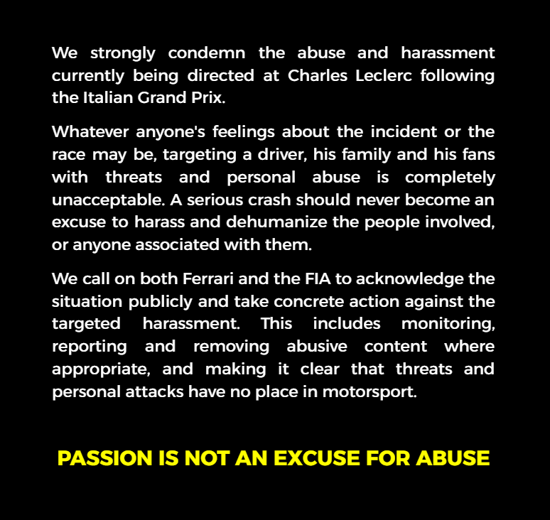 _allthatglitz's tweet photo. . @ScuderiaFerrari @fia 

Time to take action. Passion is not an excuse for abuse. https://t.co/M8HeEcpqdc