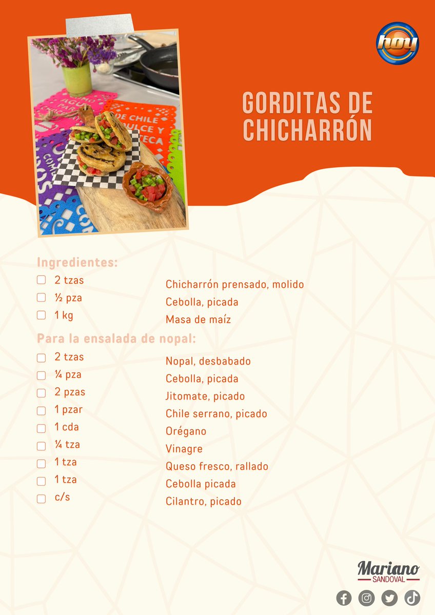 ChefMarianoS's tweet photo. Hoy tenemos la receta perfecta pa’ este lunes de bajón. Cocinamos: gorditas de chicharrón 🤩 https://t.co/Qt3nPmMleu