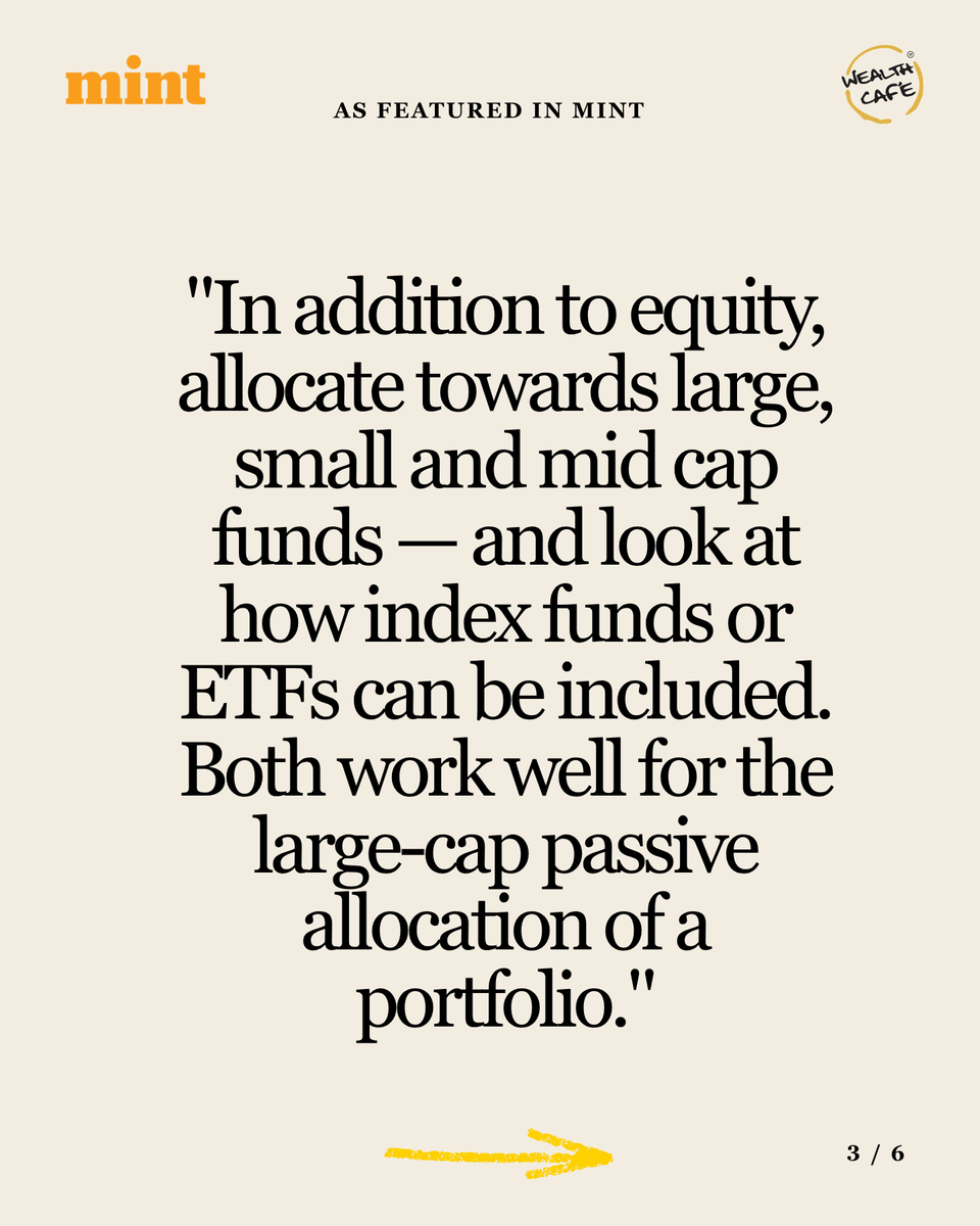 WealthCafeFin's tweet photo. Are ETFs really cheaper than Index Funds when you factor in hidden trading costs and liquidity traps?  In a recent @livemint  feature by journalist #EshitaGain, our Founder @harshvdawar breaks down the passive investing shift.  asset allocation across debt, equity, and gold https://t.co/HVxsQO54u6