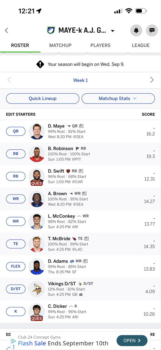 RSpatsfan's tweet photo. @4for4football I was called into work so I had to rearrange the draft board to players I like and let it do an auto draft. System spammed TE position so I’ll have to figure it out through waivers. Still think the core players are solid. https://t.co/pTFsSOKowB