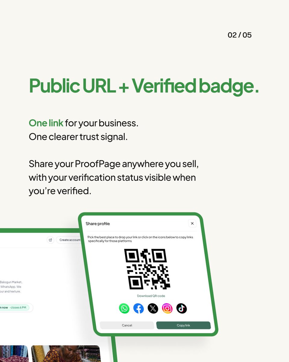 useproofpage's tweet photo. Why use 5 different apps to prove you're legit when you can just use ProofPage? Everything a buyer needs, all on one verified URL. 🔗 https://t.co/AaAfkg9wBy