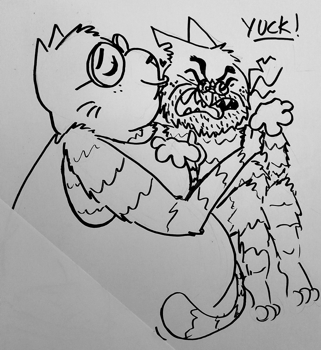 FlavourAmy's tweet photo. Perfect opportunity to show these doodles I've made for a friend of mine 😬
#Jimpa #dogman https://t.co/cH0VW1elY3