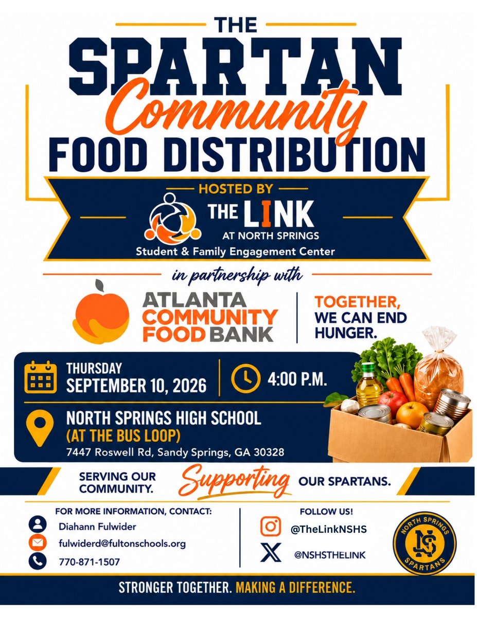 NorthSpringsHS's tweet photo. This month, The Link will distribute food on Thursday, September 10th at 4 pm.

#northspringshighschool #findyourselfhere 
@FCS_NSHS_Princ @FultonZone6 @NSHSTheLink https://t.co/Ig0bZNhtgV