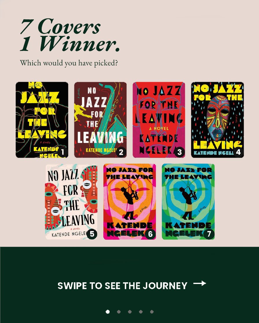 Towergate_Books's tweet photo. 7 covers. One final choice. 📖

Katende Ngeleka knew #5 was the one the moment he saw it — “love at first sight.”

Swipe through the journey behind the cover of No Jazz for the Leaving. Which one would you have picked?

#NoJazzForTheLeaving #KatendeNgeleka #TowergateBooks

X https://t.co/bhlpBRBgrK