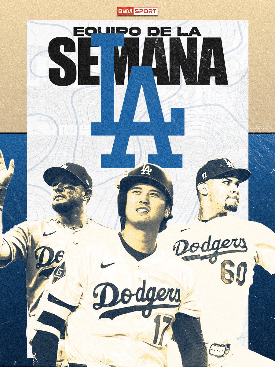 BymSport's tweet photo. ¡EQUIPO DE LA SEMANA! 🚀⚾️

Los Dodgers de Los Ángeles cerraron la semana con CUATRO victorias al hilo para comandar el Oeste… 👀

#Beisbol #BeisbolVenezolano #LasMayores #MLB https://t.co/ni638I53jG