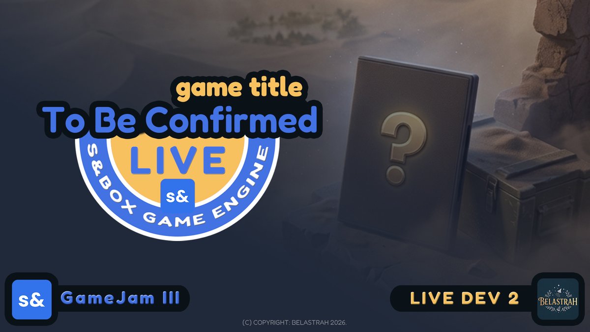 Belastrah's tweet photo. LIVE - DEV 2: Building my S&amp;Box GameJam game live today. Watch live:
https://t.co/zD0abcLyS1 https://t.co/r7bmbA8Cnl