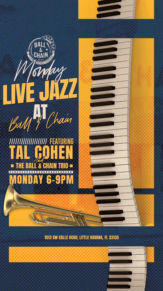 BallAndChainBar's tweet photo. TODAY: #LiveMusic NOW to 6 p.m., #HappyHour 4 to 7, #LiveJazz 6 to 9, then #MamboMondays with DJ Ivan + a FREE #SalsaClass &amp; #BachataClass, 9

TOMORROW: #Bachatuesday includes DJ Vila + a FREE #BachataLesson

#supportlocal https://t.co/z7b3b6aDZZ
🍍💚 https://t.co/mw8HGXSzzK