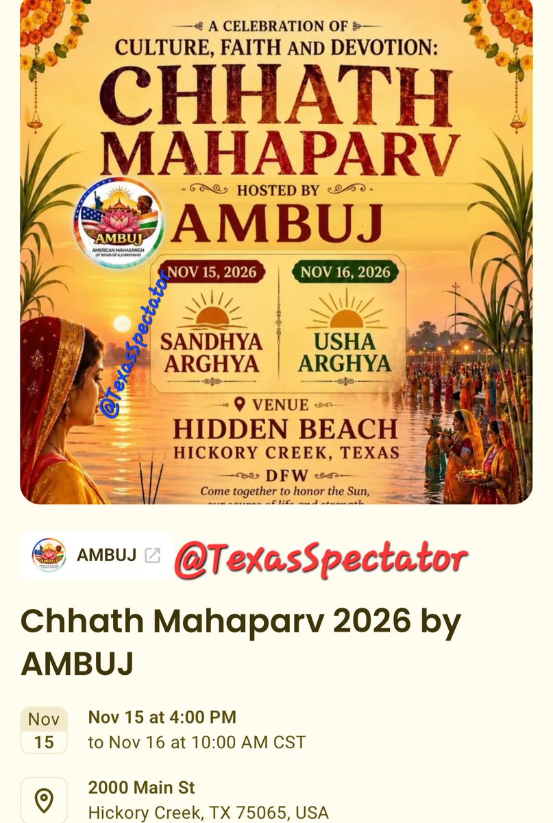 TexasSpectator's tweet photo. Attention.  Hickory Creek/Lewisville Texas, there is a trinket, ganesh elephant drowning and milk dumping ceremony planned for the Lake on November 15th-16th.

TCEQ Region 4, Dallas/Fort Worth: 817-588-5800.

U.S. Army Corps of Engineers, Lewisville Lake Project Office: 469-645-9100