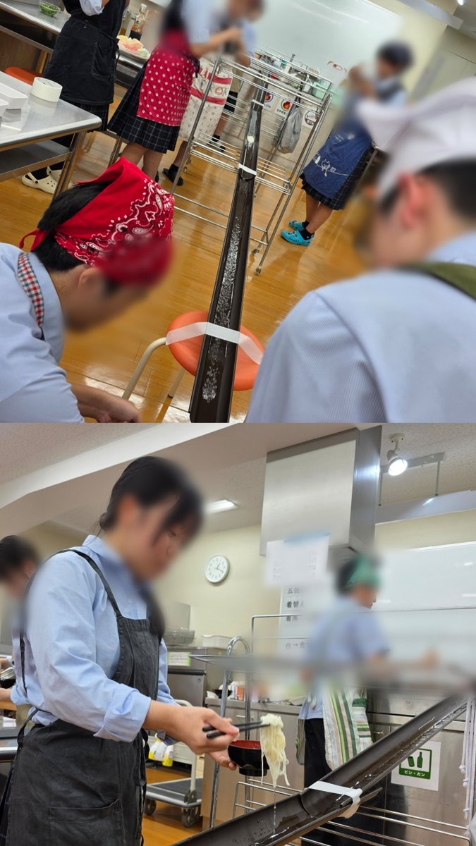 NtCooking's tweet photo. 8/31
夏祭り✨流しそうめん&amp;天ぷら

夏休み最後は、天ぷらを美味しく食べながら、涼を楽しむ流しそうめんを行いました

なす🍆
エビ🦐
かき揚げ
大葉🍀
ピーマン🫑

揚げ物は手際よくすること
油の温度が大事

少しは揚げ物の苦手意識が減ってくれるといいな https://t.co/JJrz4V5YPG