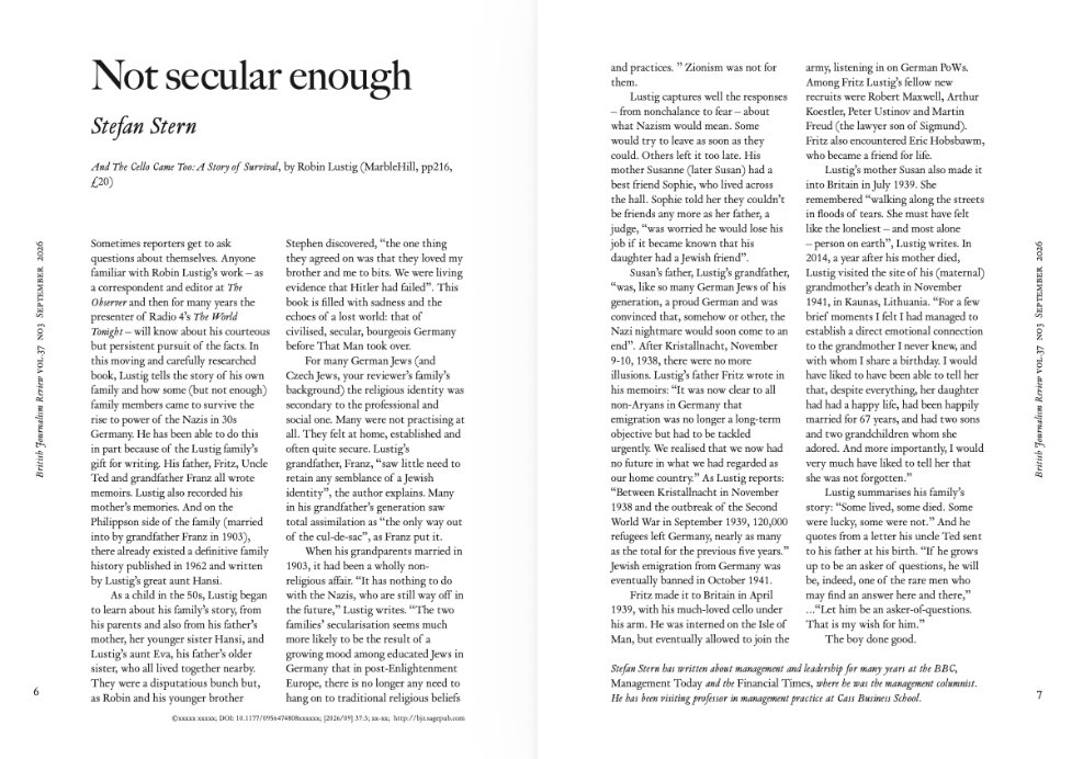 robinlustig's tweet photo. Thrilled with this lovely review of my book by @stefanstern in the British Journalism Review. https://t.co/TTCQrq5nCF