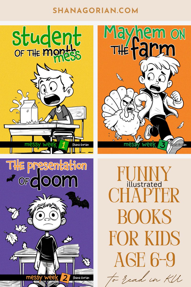 AuthorShana's tweet photo. For ages 6–9, these SHORT but engaging fall chapter books feature cartoon illustrations and age-appropriate material with positive messages. #affiliatelink Read in Kindle Unlimited or Virtual Voice. https://t.co/FRkmVm4KSz #messyweekbooks #chapterbooks #fallbooksforkids https://t.co/YQrCw3tQEy