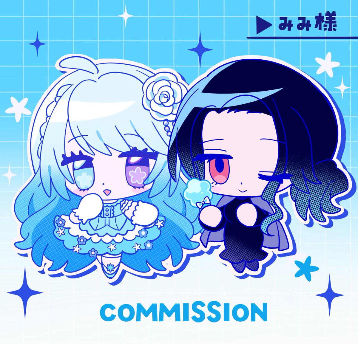 pipipiTRPG's tweet photo. skebありがとうございました〜！！🌸🩵💎
 #skeb https://t.co/yx9cFrqTwL