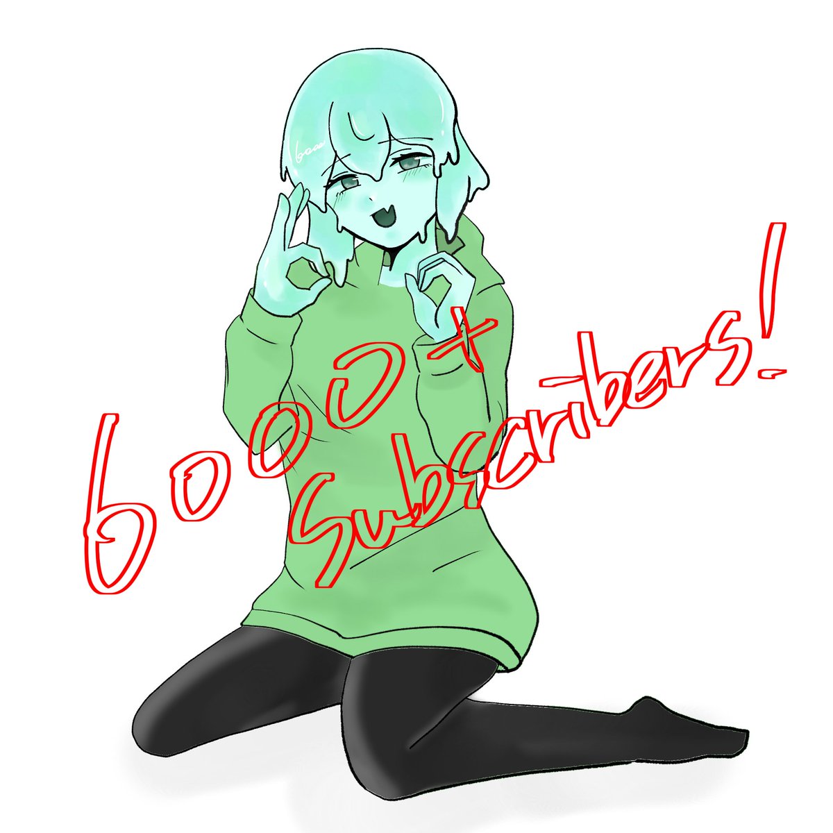 yumezyyyyyyy's tweet photo. 大大大大遅刻登録者6000人おめでとうございます🎉

スライム娘さん💚
#諸々モロの絵 https://t.co/r9vXvNmAsP