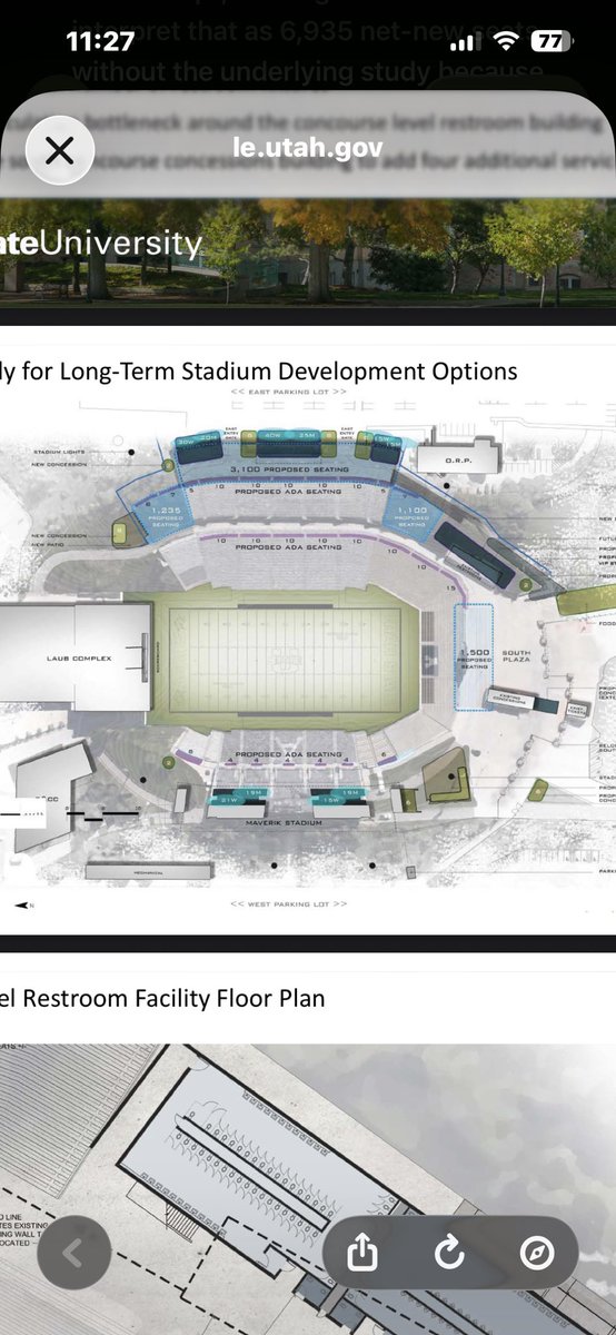 TopTierUtahSt's tweet photo. Assuming it to be new video board, more seating, and club suites or a rooftop club zone. Also new concessions as well. I wouldn’t bank on east side expansion though. https://t.co/pggNnfgfy7